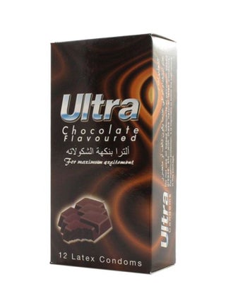 واقي ذكري لاتكس بالشوكولاتة من 12 قطعة